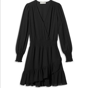 Michael Kors womens smocked waist ruffle dress